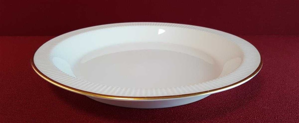 [45814682] Suppenteller Goldrand 20,8 cm Thomas Porzellan Relief Weiß mit gebraucht - gut Bild 3