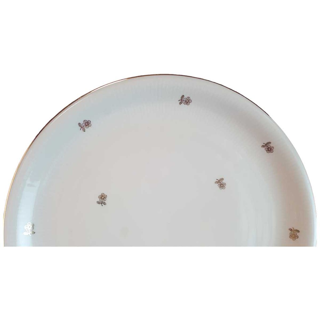 [45814690] Speiseteller Essteller Goldrand 24 cm Schumann Bavaria Carl Blumen Beige gebraucht - gut Bild 2