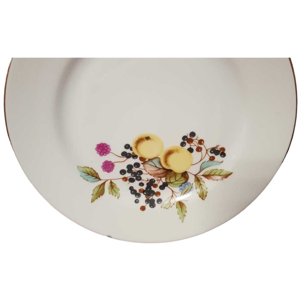 [45814692] Kuchenteller Dessertteller Frühstücksteller Goldrand 19,2 cm Graf von Henneberg und Obstdekor gebraucht - gut Bild 2