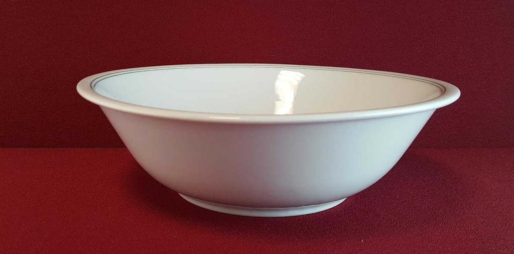 [45814700] Schüssel Servierschüssel 23,4 cm Seltmann Weiden grüne Rand Weiß gebraucht - gut Bild 3