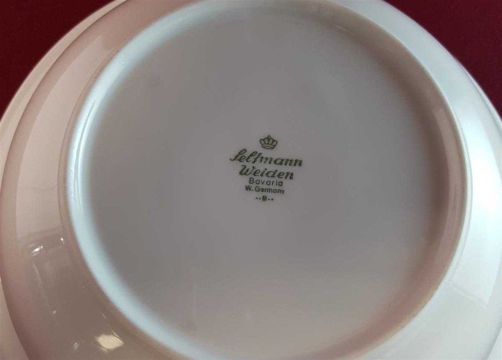 [45814700] Schüssel Servierschüssel 23,4 cm Seltmann Weiden grüne Rand Weiß gebraucht - gut Bild 5