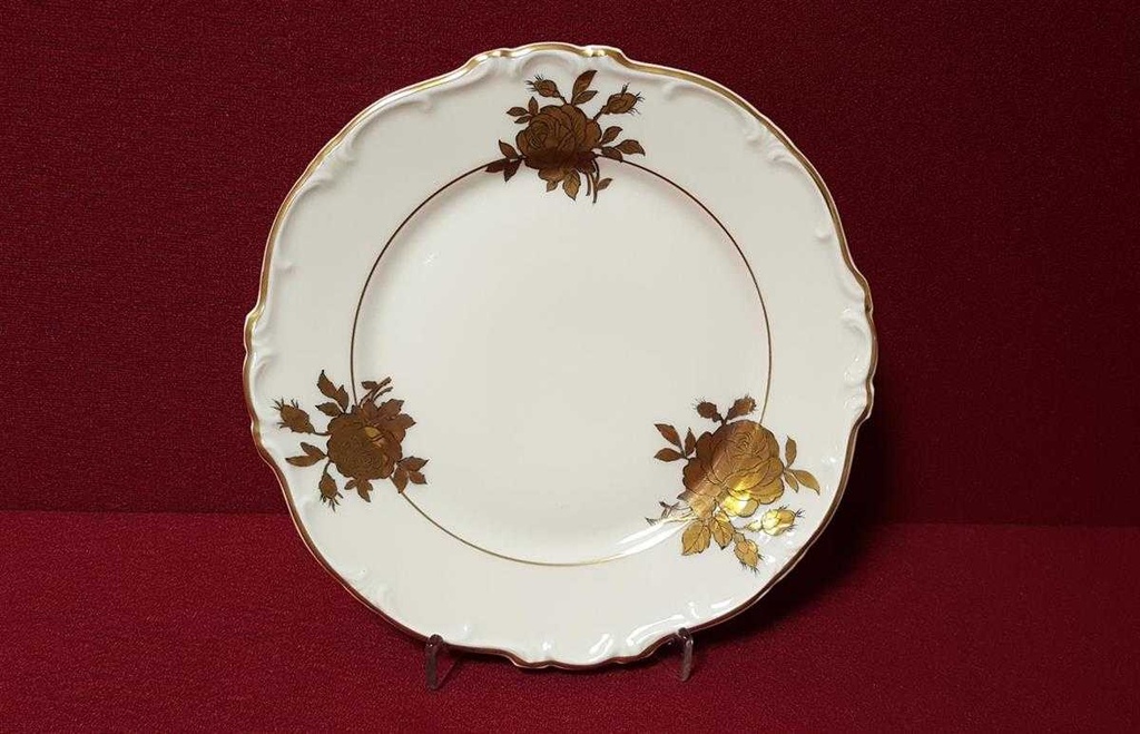 [45814705] Sammelgedeck Goldrand 3tlg Hertel Jacob Rehau Blumen gebraucht - sehr gut Bild 4