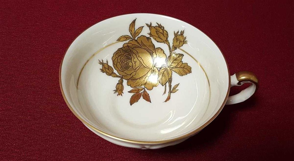 [45814705] Sammelgedeck Goldrand 3tlg Hertel Jacob Rehau Blumen gebraucht - sehr gut Bild 11