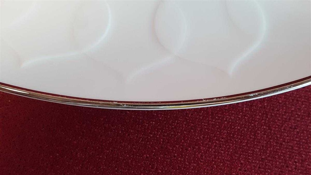 [45814733] Tortenplatte Kuchenplatte Rosenthal Lotus Secunda platin Weiß gebraucht - gut Bild 4