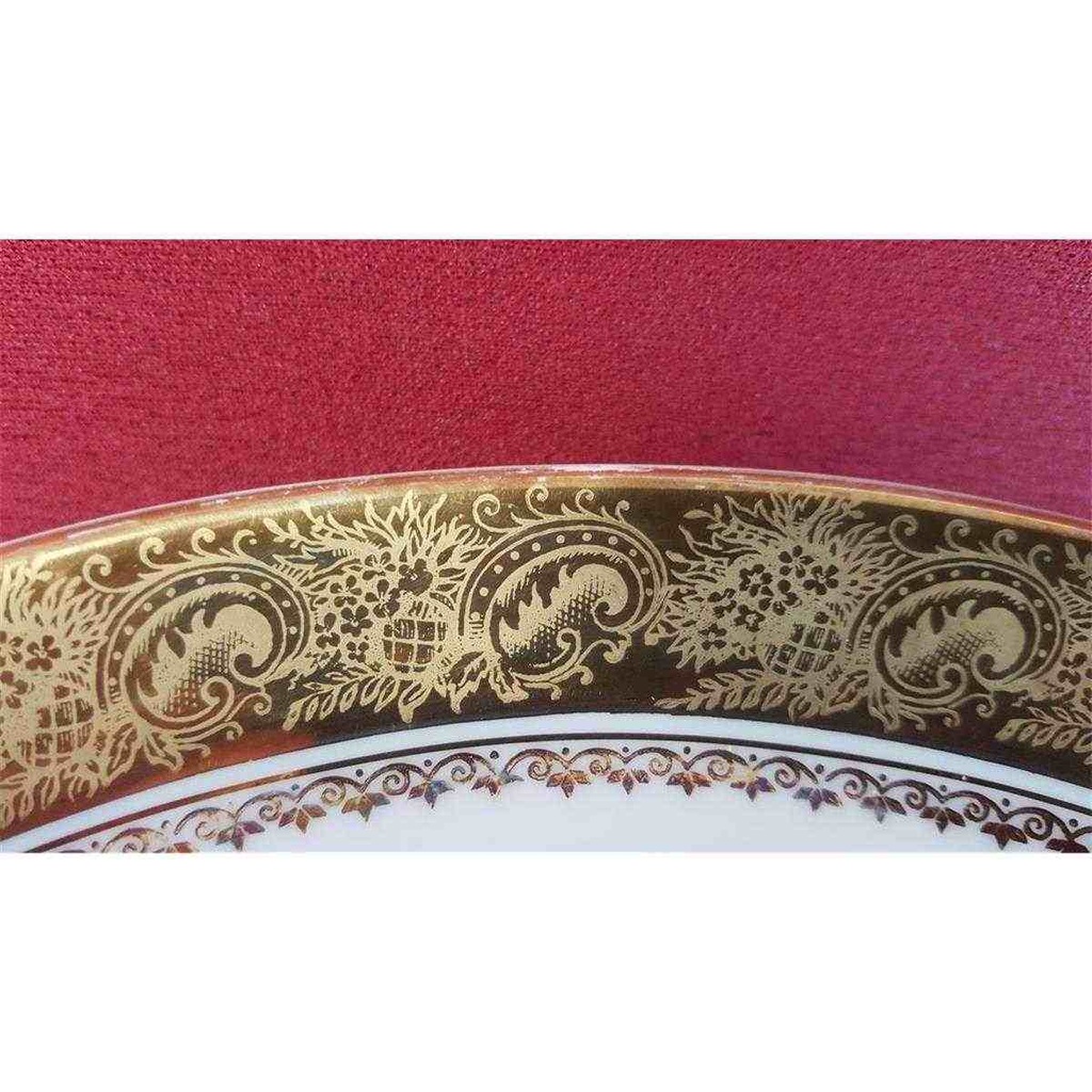 [45814736] Dessertteller Kuchenplatte mit Henkeln Tortenplatte Golddekor Arzberg gebraucht - gut Bild 4