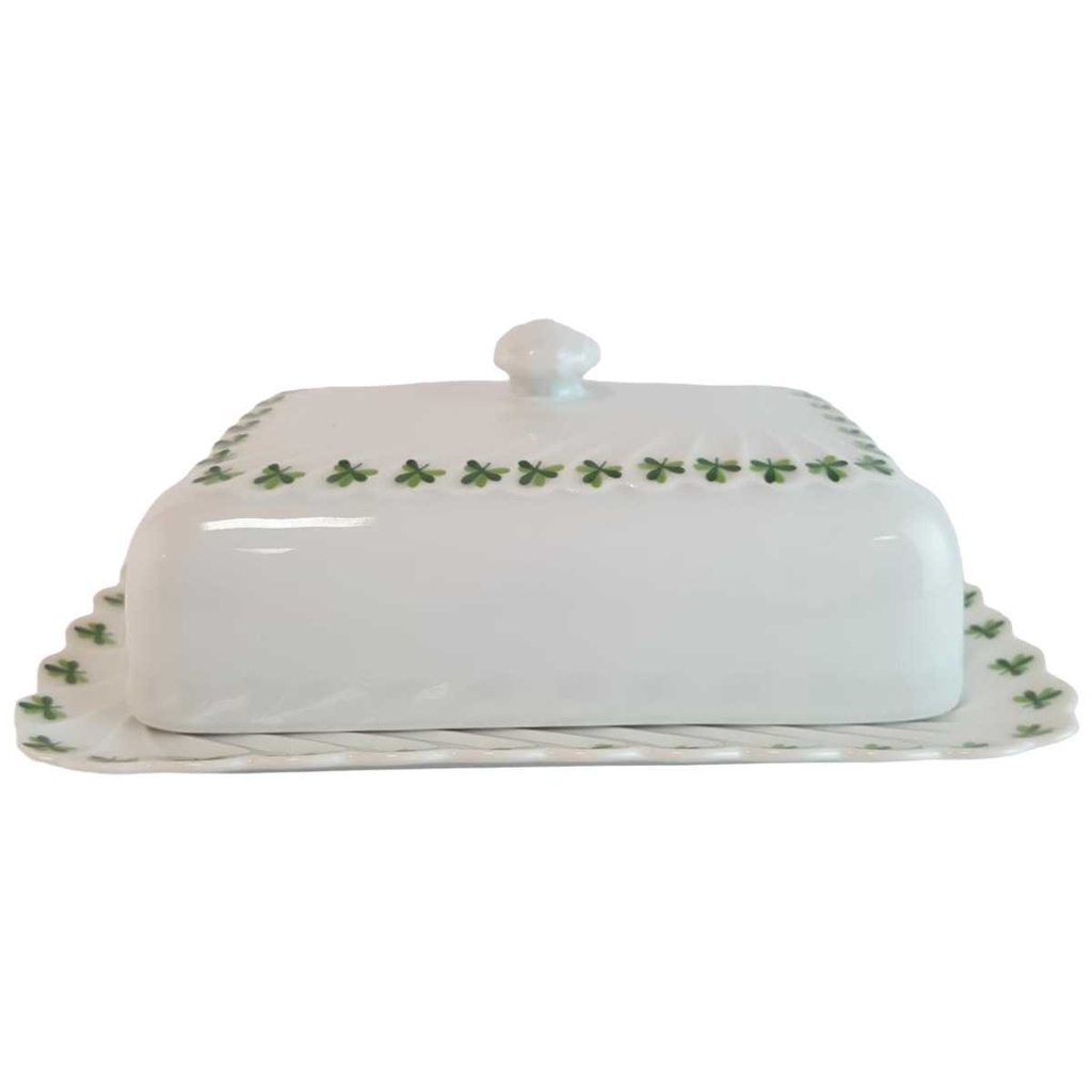 [45814740] Butterdose Butterglocke Haviland Limoges Torse Trefle Vert Kleeblatt gebraucht - sehr gut Bild 2