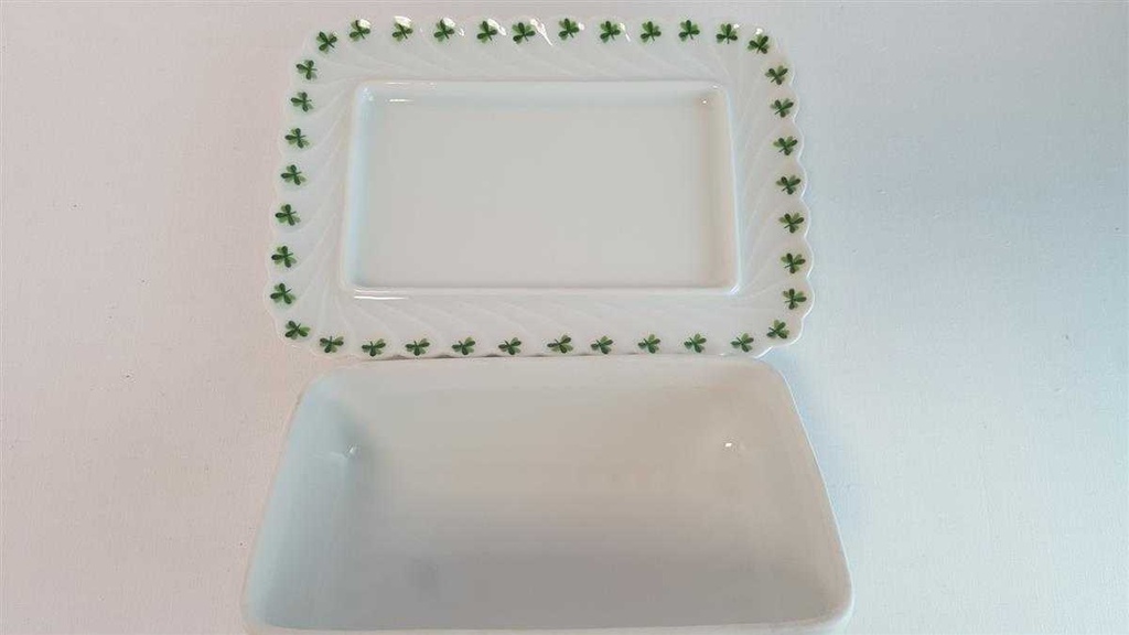 [45814740] Butterdose Butterglocke Haviland Limoges Torse Trefle Vert Kleeblatt gebraucht - sehr gut Bild 3
