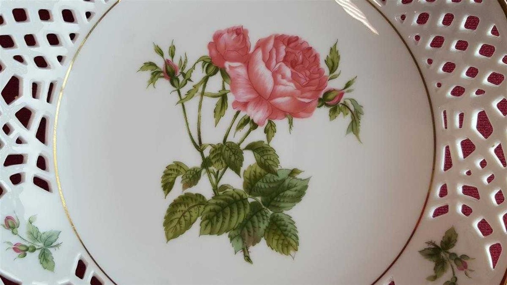 [45814767] Schale Durchbruchschale Goldrand Durchbrucharbeit 19,3 cm Marienbad Ingres Weiss gebraucht - sehr gut Bild 2