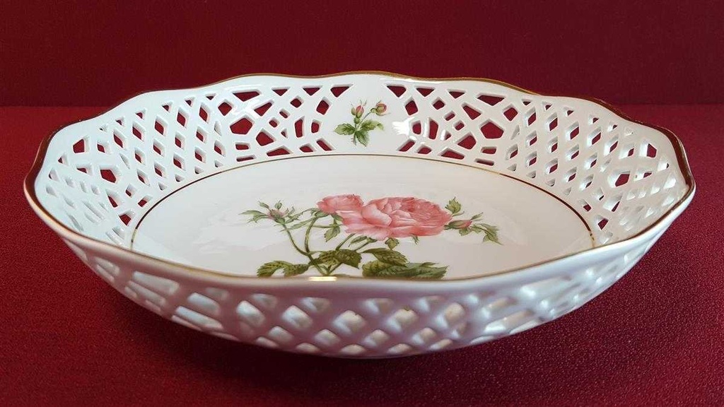 [45814767] Schale Durchbruchschale Goldrand Durchbrucharbeit 19,3 cm Marienbad Ingres Weiss gebraucht - sehr gut Bild 4