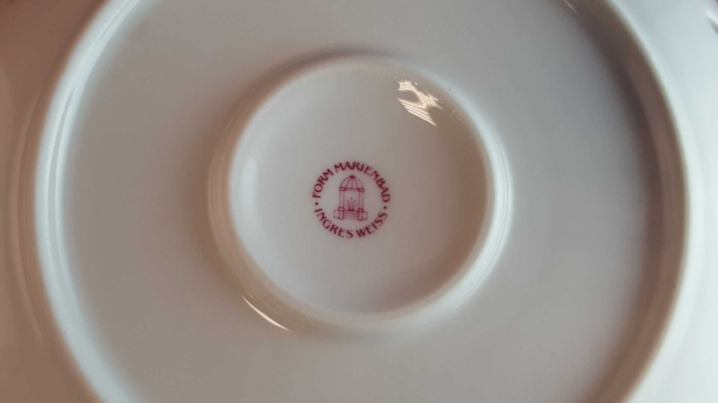 [45814767] Schale Durchbruchschale Goldrand Durchbrucharbeit 19,3 cm Marienbad Ingres Weiss gebraucht - sehr gut Bild 7