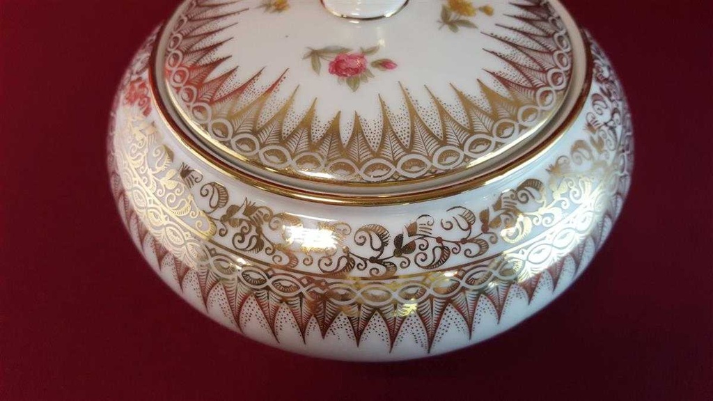 [45814794] Deckeldose Bonboniere Golddekor Schaller Elfenbein Bavaria gebraucht - gut Bild 4
