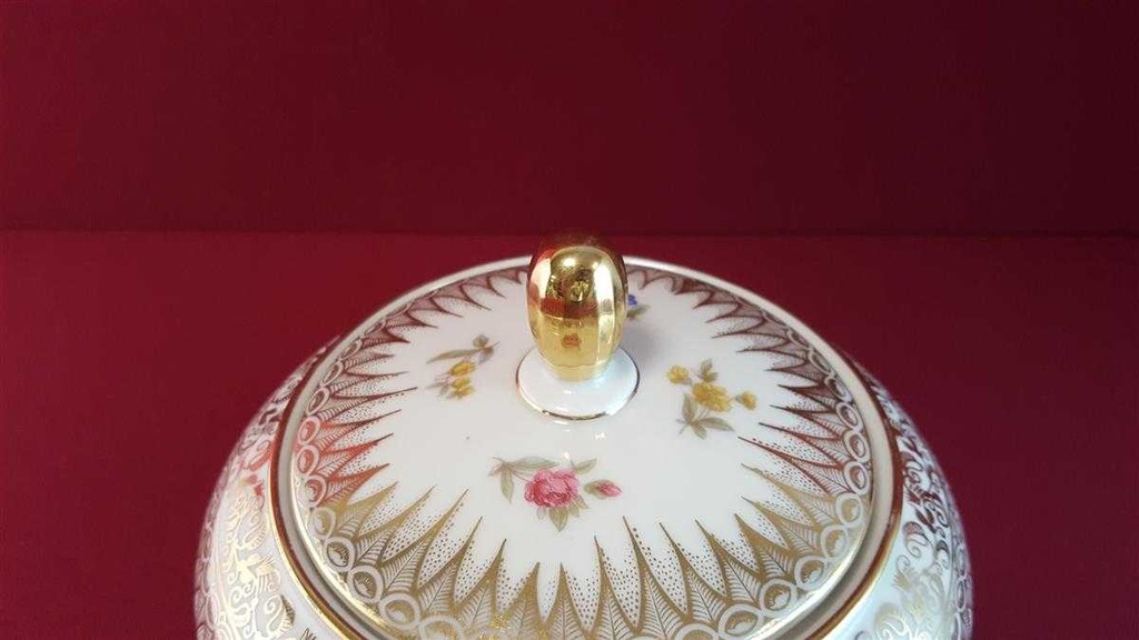 [45814794] Deckeldose Bonboniere Golddekor Schaller Elfenbein Bavaria gebraucht - gut Bild 5