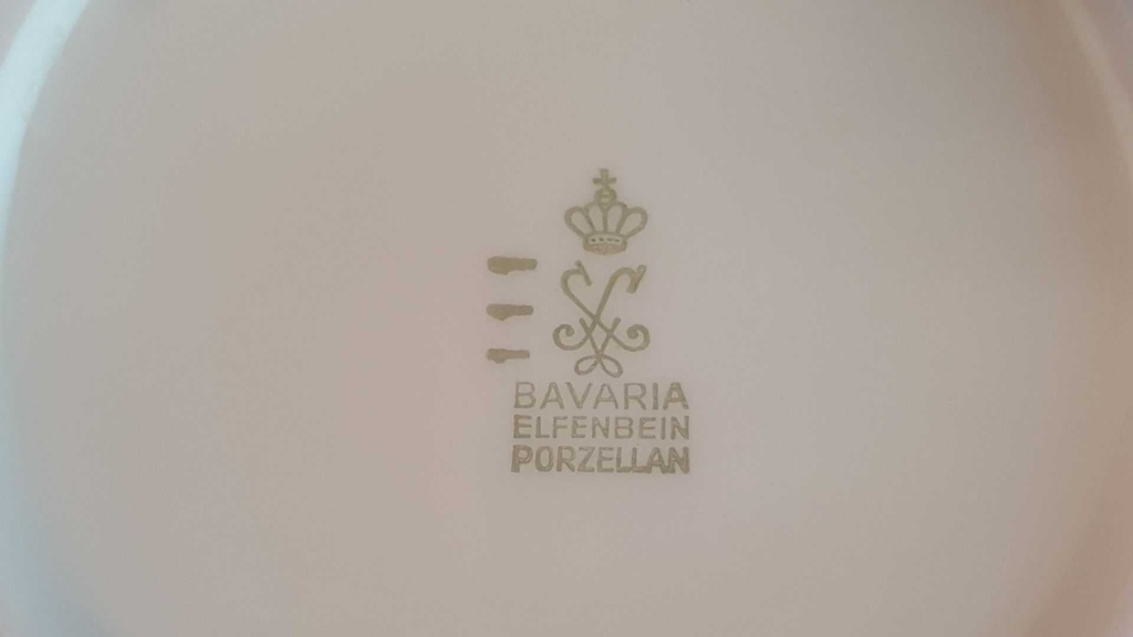 [45814794] Deckeldose Bonboniere Golddekor Schaller Elfenbein Bavaria gebraucht - gut Bild 9