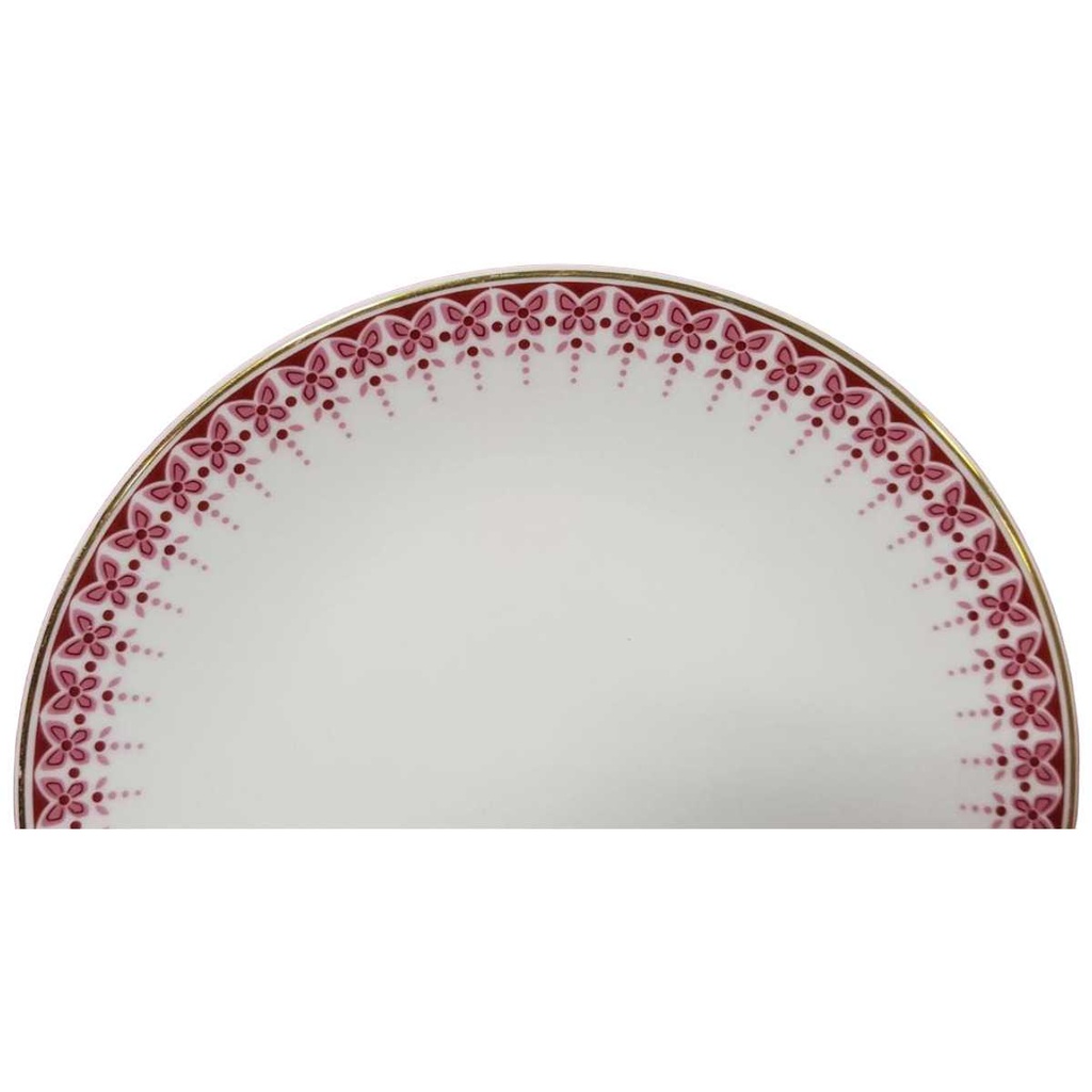[45814806] Kuchenteller Dessertteller Frühstücksteller Goldrand 19,5 cm Jaeger & Co PMR rotes Blumendekor mit Blumen Rot gebraucht - gut Bild 2