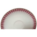 [45814809] Untertasse für Kaffee Goldrand 15,2 cm Jaeger & Co PMR rotes Blumendekor mit Blumen gebraucht - gut Bild 2