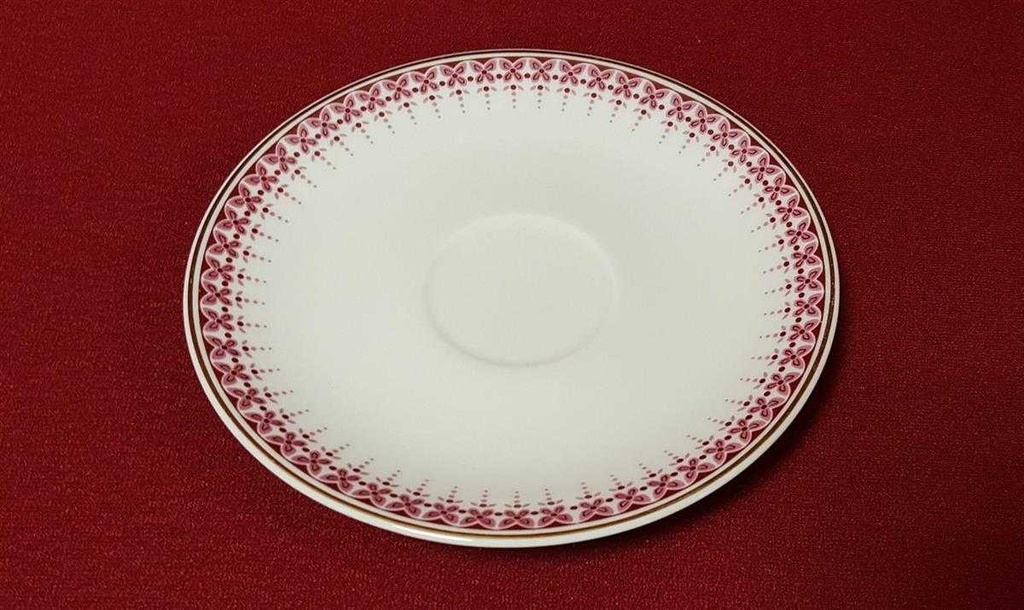 [45814809] Untertasse für Kaffee Goldrand 15,2 cm Jaeger & Co PMR rotes Blumendekor mit Blumen gebraucht - gut Bild 4