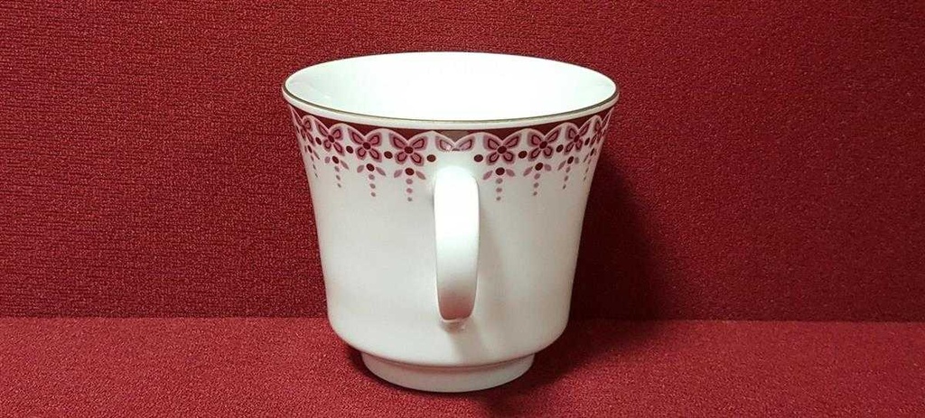 [45814813] Kaffeetasse Tasse Goldrand Jaeger & Co PMR rotes Blumendekor mit Blumen gebraucht - gut Bild 4