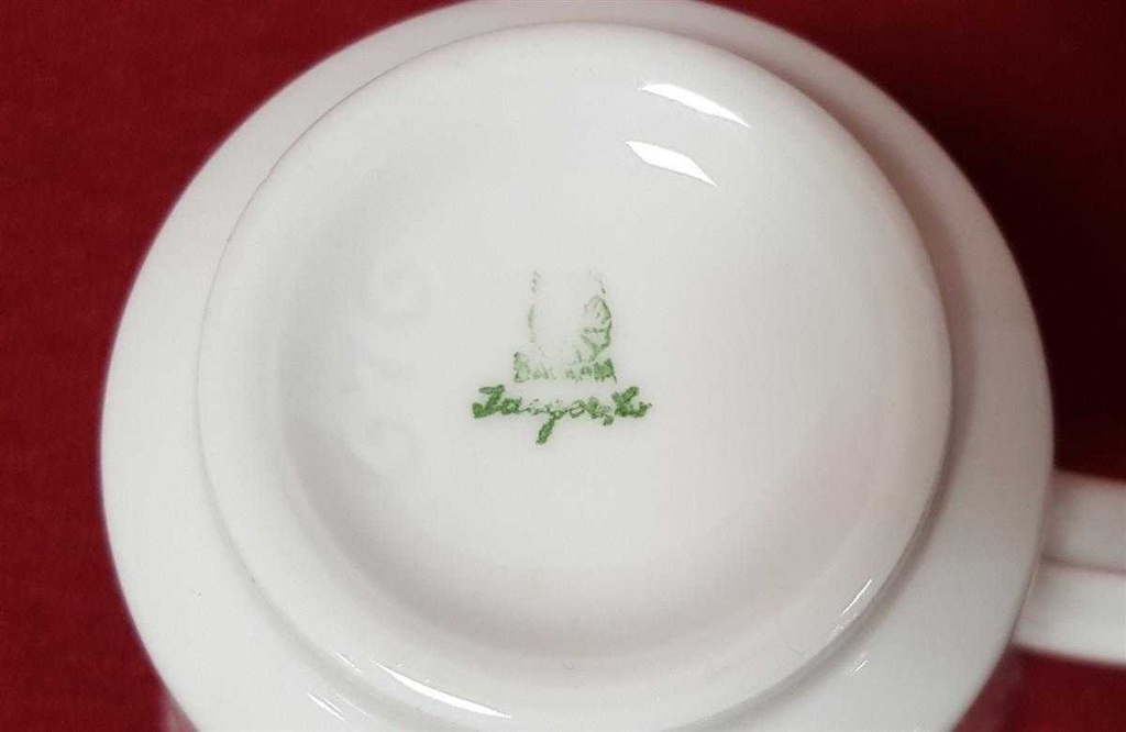 [45814813] Kaffeetasse Tasse Goldrand Jaeger & Co PMR rotes Blumendekor mit Blumen gebraucht - gut Bild 5