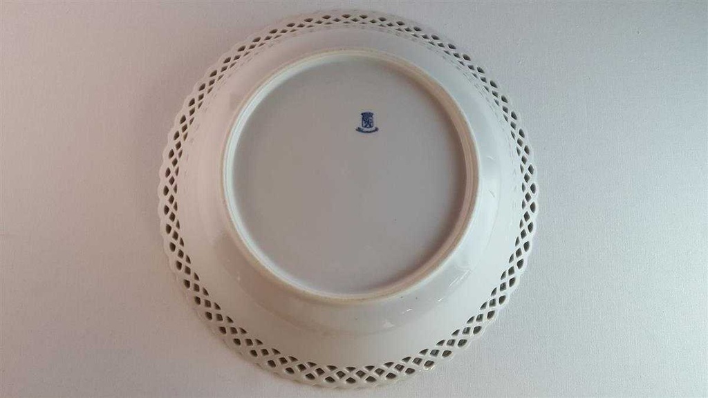 [45814816] Schüssel Goldrand Durchbrucharbeit 25 cm Schumann Arzberg bunte Blumen gebraucht - gut Bild 7