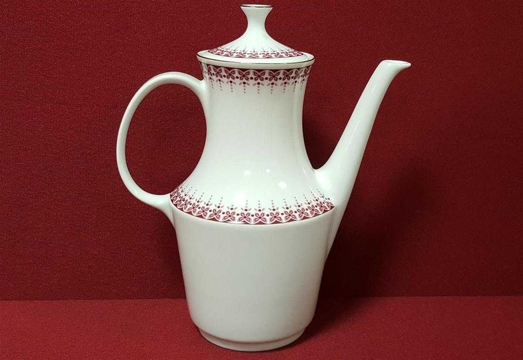[45814818] Kaffeekanne Kanne Goldrand Jaeger & Co PMR rotes Blumendekor mit Blumen Rot gebraucht - gut Bild 3