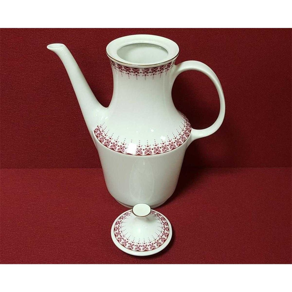 [45814818] Kaffeekanne Kanne Goldrand Jaeger & Co PMR rotes Blumendekor mit Blumen Rot gebraucht - gut Bild 5