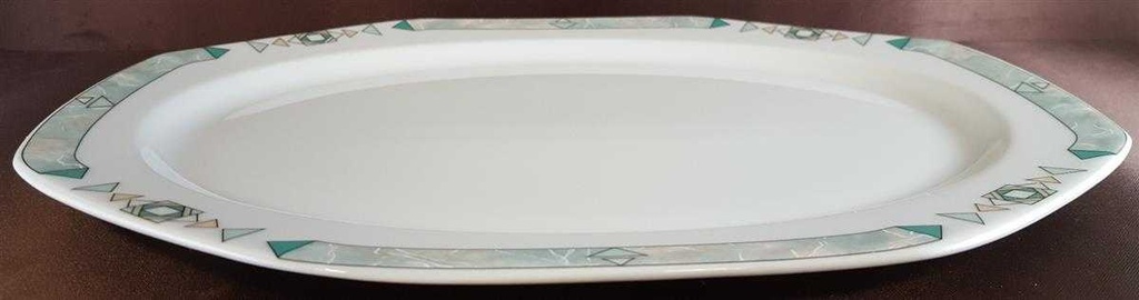 [4581482] Servierplatte Speiseplatte Fleischplatte 30x22,5 cm Seltmann Weiden Octa Abstrakt grün gebraucht - sehr gut Bild 2