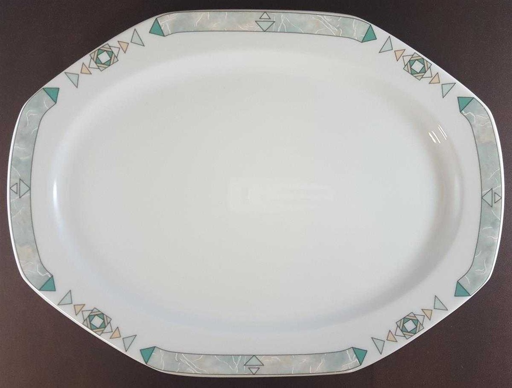 [4581482] Servierplatte Speiseplatte Fleischplatte 30x22,5 cm Seltmann Weiden Octa Abstrakt grün gebraucht - sehr gut Bild 4