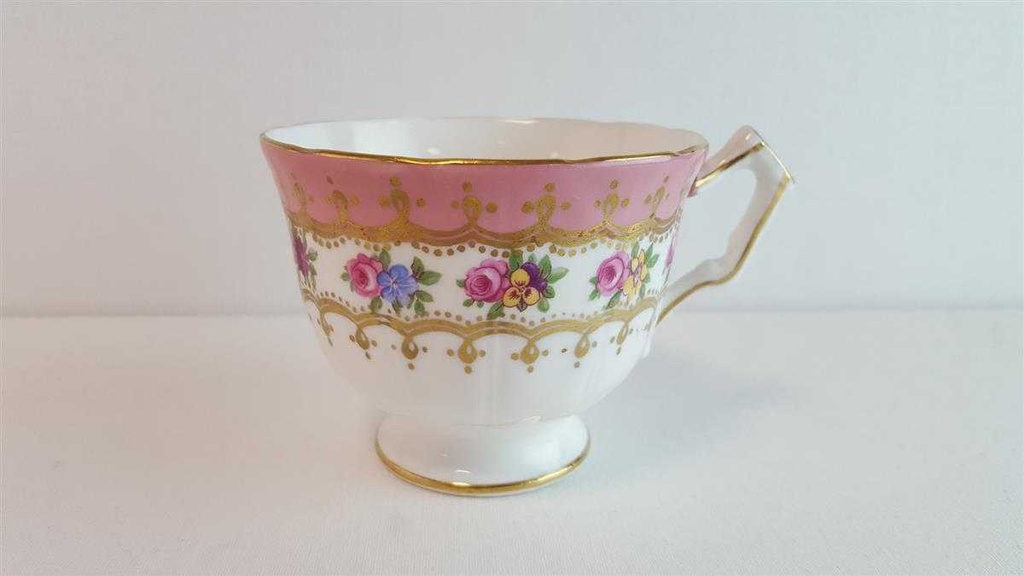 [45814856] Kaffeetasse mit Untertasse Tasse Goldrand 2tlg Aynsley Blumen gebraucht - gut Bild 4