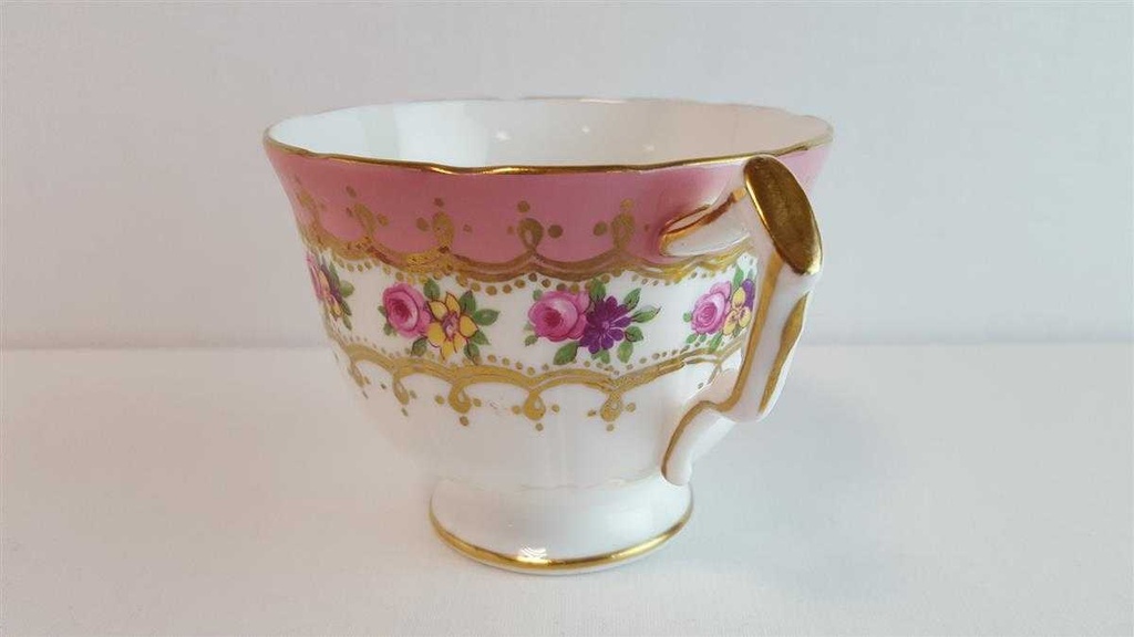 [45814856] Kaffeetasse mit Untertasse Tasse Goldrand 2tlg Aynsley Blumen gebraucht - gut Bild 5