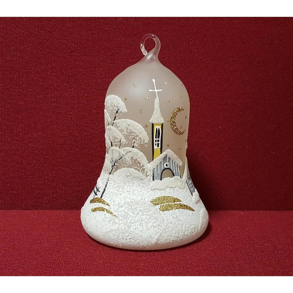 [45814866] Weihnachtsdeko Glocke Glas Winterlandschaft H 12,3 cm Bild 2