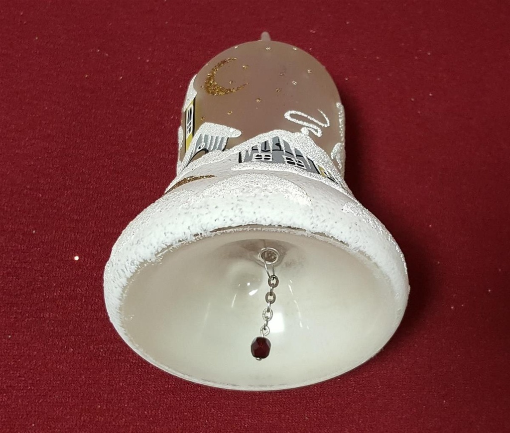 [45814866] Weihnachtsdeko Glocke Glas Winterlandschaft H 12,3 cm Bild 5