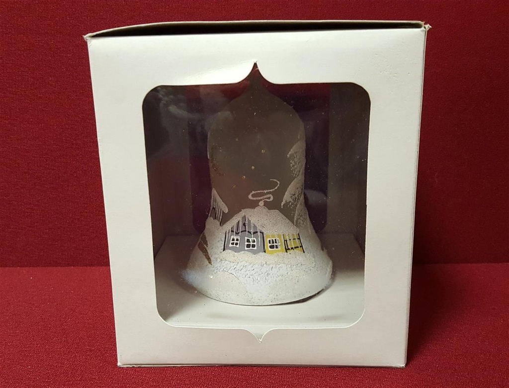 [45814866] Weihnachtsdeko Glocke Glas Winterlandschaft H 12,3 cm Bild 6