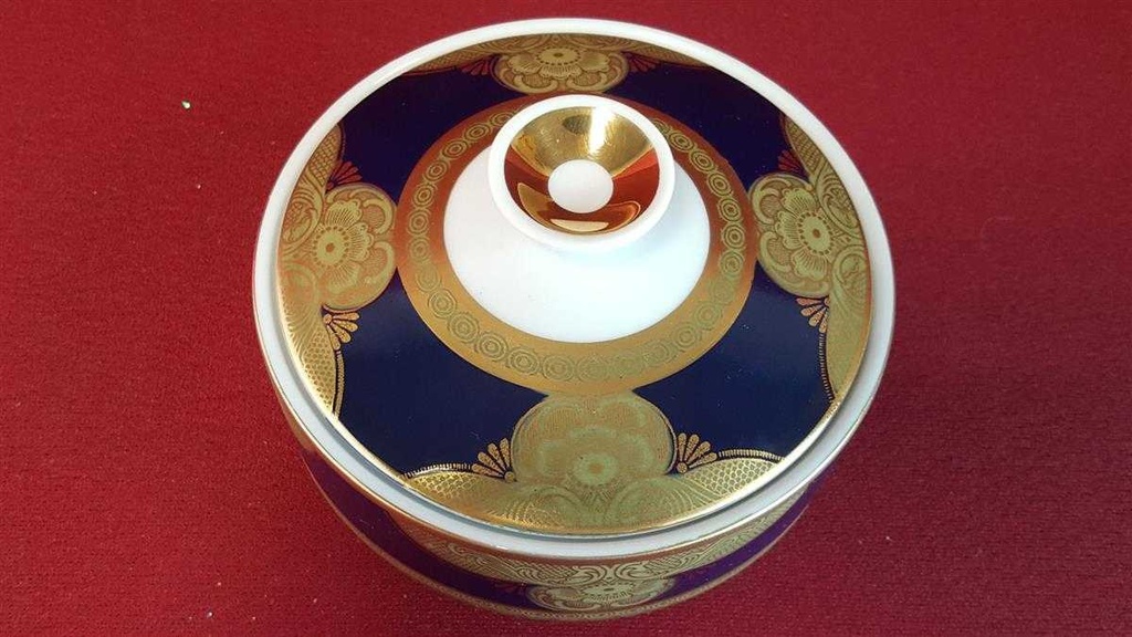 [45814872] Zuckerdose Golddekor Winterling Kobaltblau Blau Bavaria gebraucht - gut Bild 3