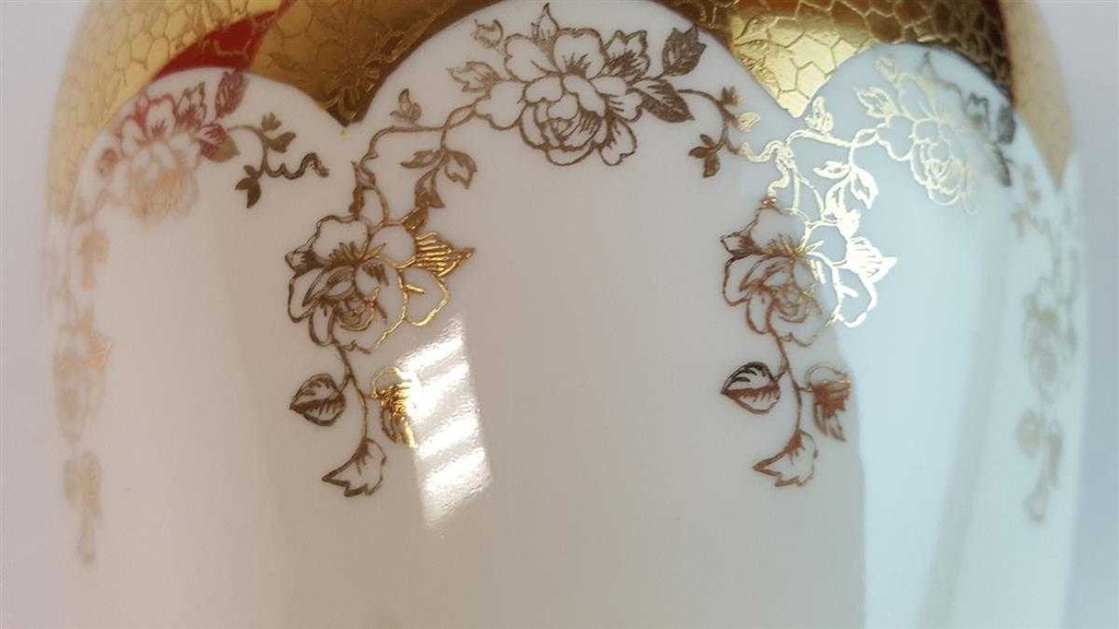 [45814881] Vase Blumenvase Golddekor 15,2 cm Kaiser Porzellan Alka Kunst Elfenbein Beige gebraucht - gut Bild 4