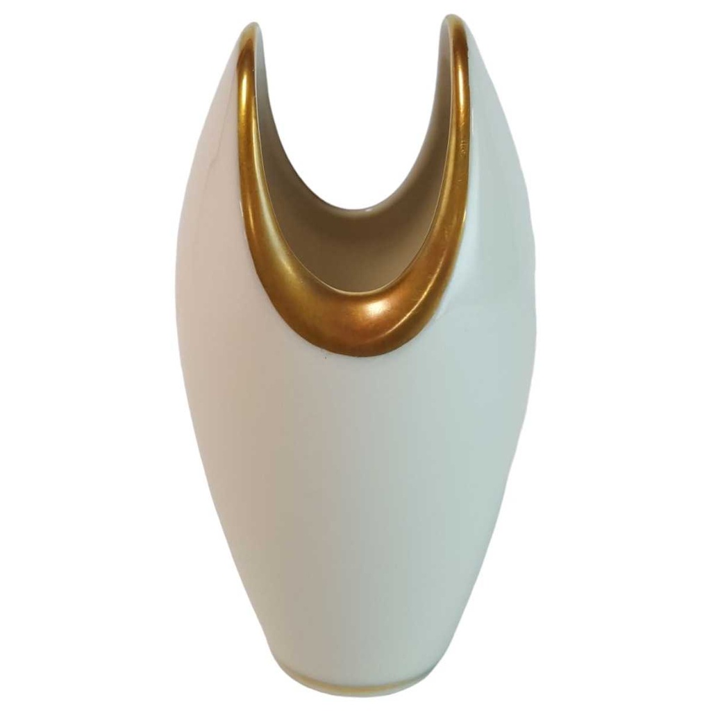 [45814883] Vase Goldrand 10,8 cm Edelstein Bavaria Form 9762 Weiß gebraucht - sehr gut Bild 2