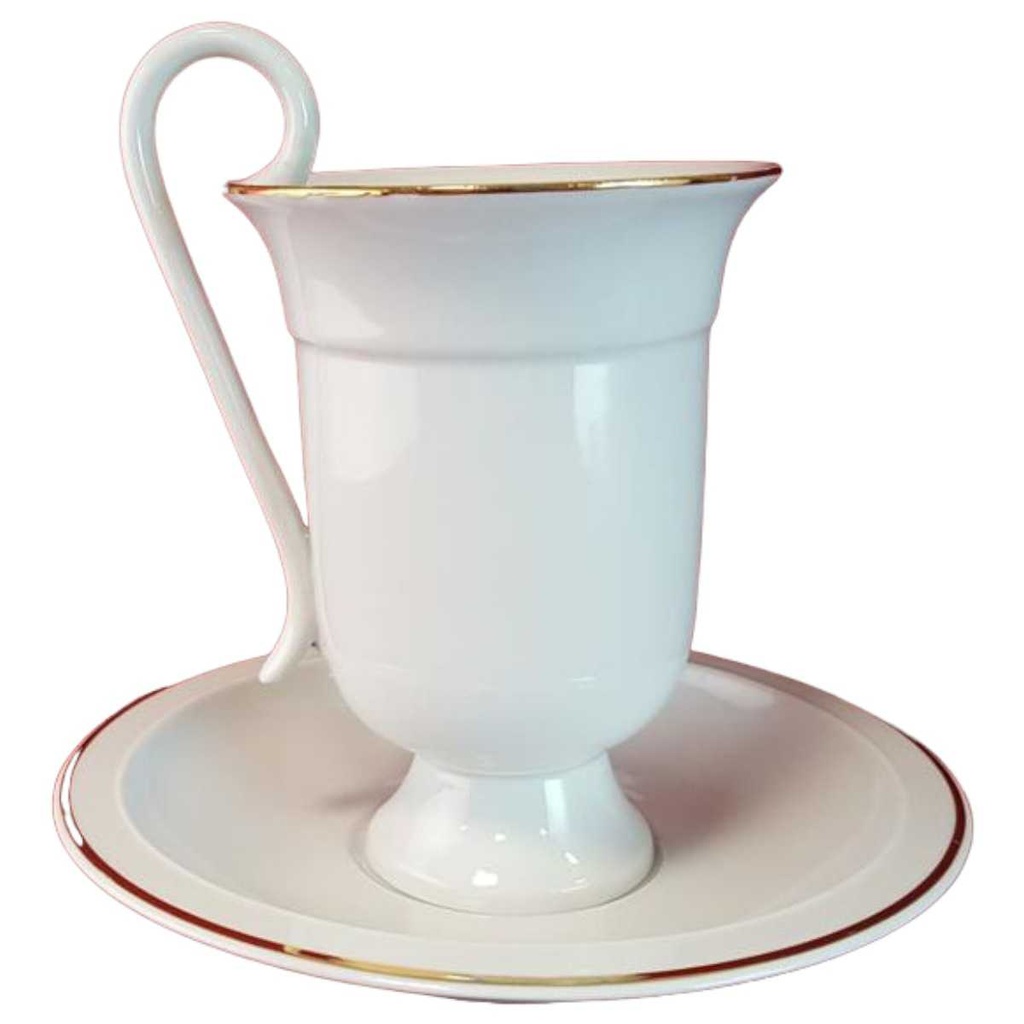 [45814926] Kakaobecher mit Untertasse Golddekor Burg Lindau weiß gebraucht - gut Bild 2