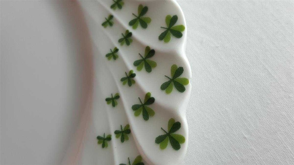 [45814945] Untertasse für Tee/Kaffee 14,5 cm Haviland Limoges Torse Trefle Vert Kleeblatt Bild 5