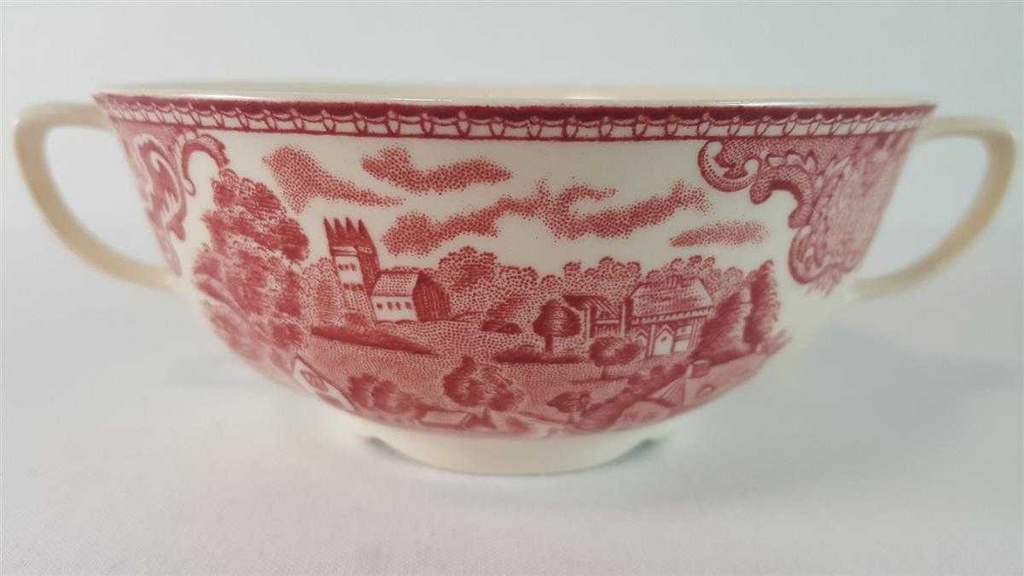 [45814968] Suppentasse mit Außendekor Suppenbecher Johnson Bros Old Britain Castles Rot Bild 3