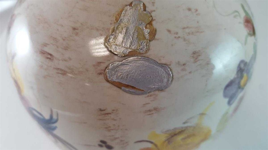 [45814982] Vase 20,3 cm Ulmer Keramik Blumen gebraucht - gut Bild 7