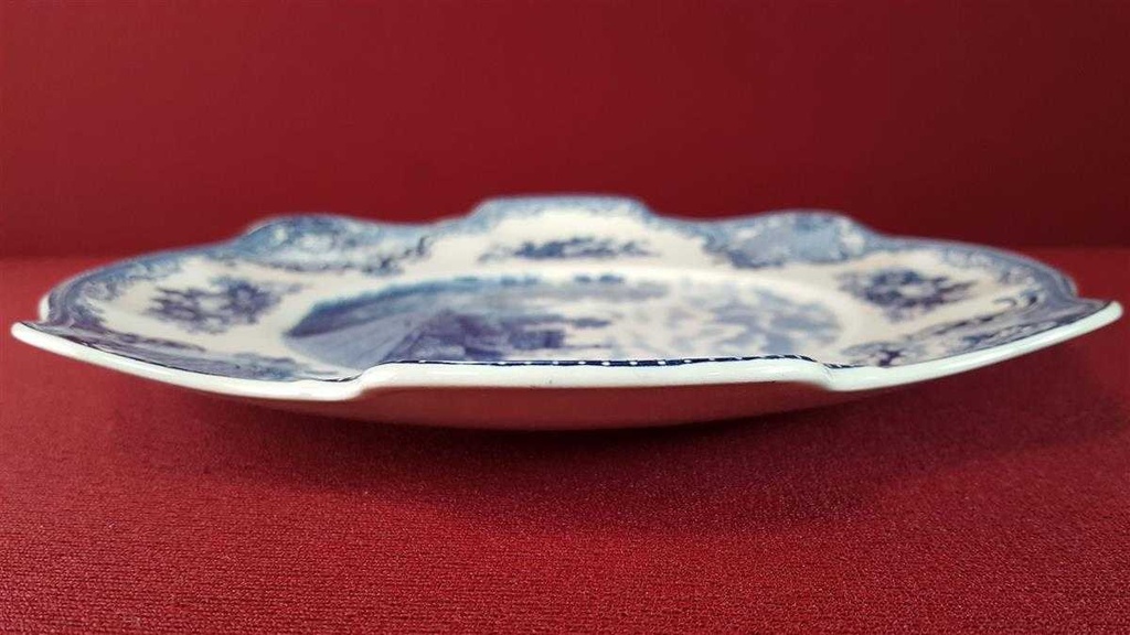[45815008] Coupe /Sandwichplatte 26x23,8 cm Johnson Bros Old Britain Castles Blau gebraucht - sehr gut Bild 4