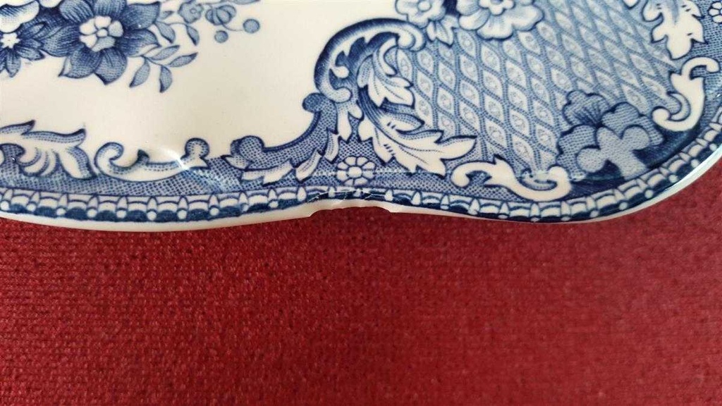 [45815008] Coupe /Sandwichplatte 26x23,8 cm Johnson Bros Old Britain Castles Blau gebraucht - sehr gut Bild 6