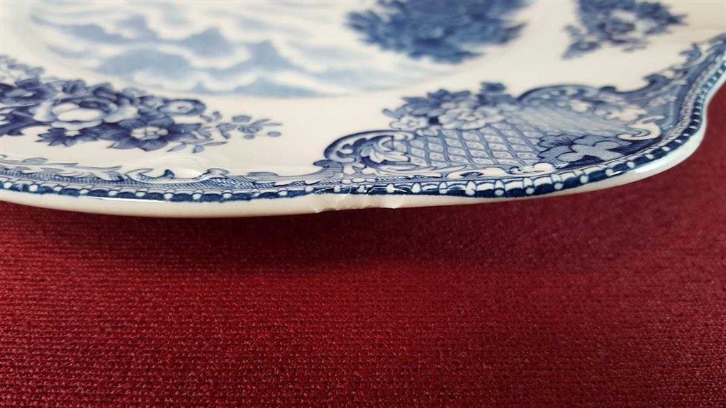 [45815008] Coupe /Sandwichplatte 26x23,8 cm Johnson Bros Old Britain Castles Blau gebraucht - sehr gut Bild 7
