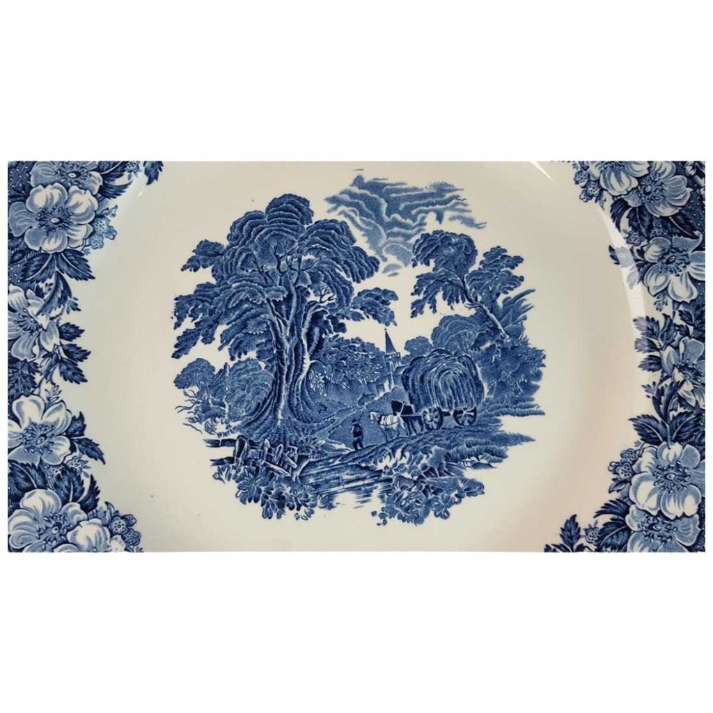 [45815026] Speiseteller Essteller groß 28,5 cm Enoch Wedgwood Woodland Blau gebraucht - gut Bild 2