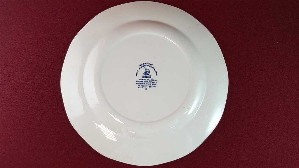 [45815026] Speiseteller Essteller groß 28,5 cm Enoch Wedgwood Woodland Blau gebraucht - gut Bild 4