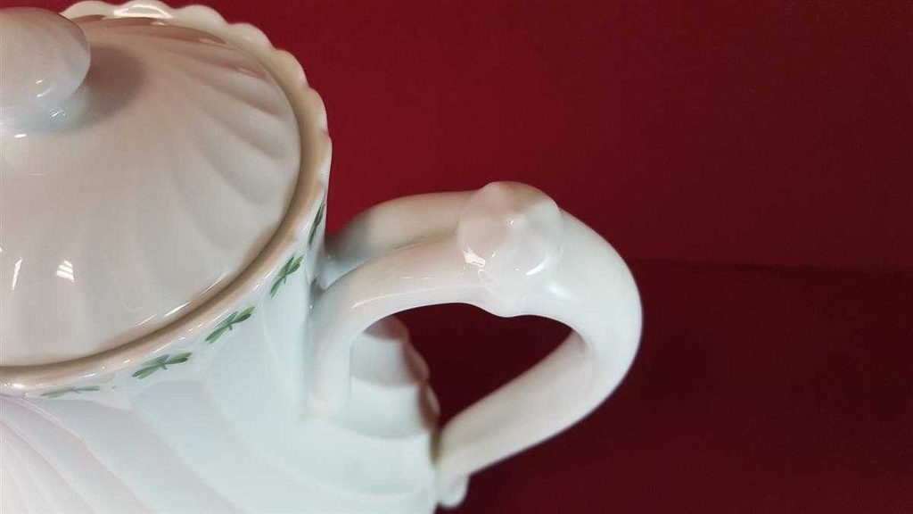 [45815034] Kaffeekanne Kanne 1,4 L Haviland Limoges Torse Trefle Vert Kleeblatt gebraucht - sehr gut Bild 4
