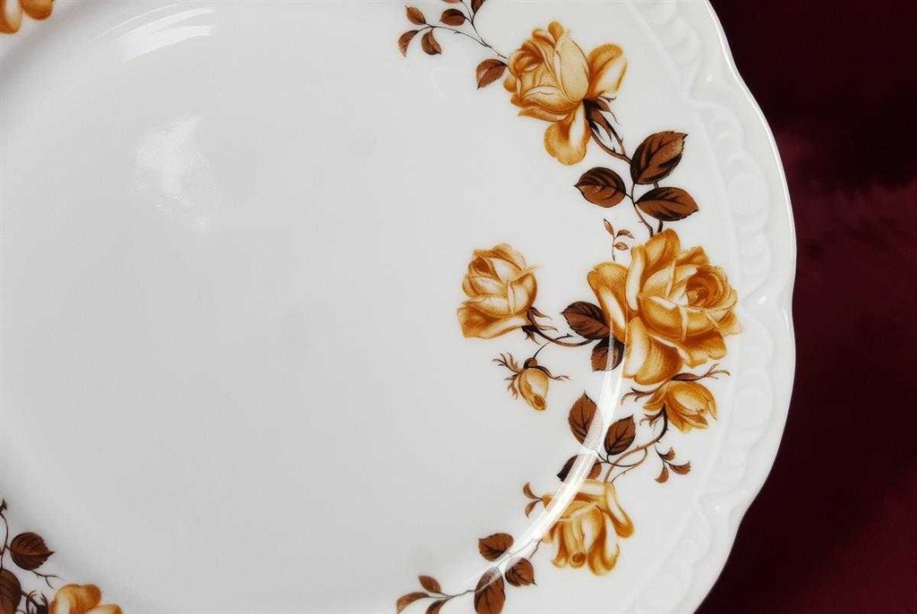 [4581504] Kuchenteller Dessertteller Frühstücksteller 19,6 cm Mitterteich Form 110 Braune Rose gebraucht - sehr gut Bild 3