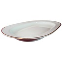 [45815046] Servierplatte Speiseplatte Fleischplatte Steakplatte groß Goldrand 38,5x24,6 cm Seltmann Weiden Vohenstrauß Elfenbein 3 mm Beige gebraucht - gut Bild 2