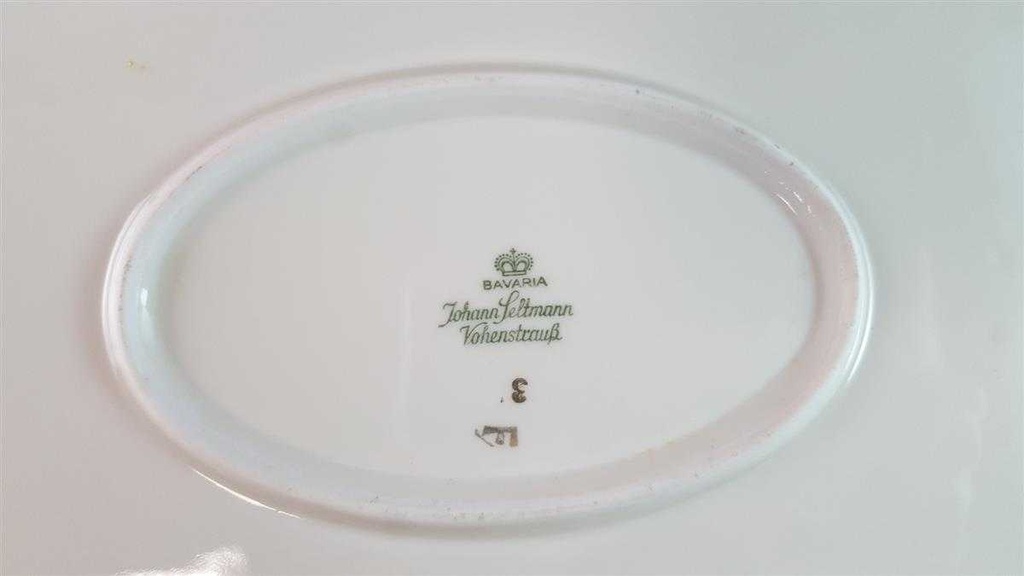 [45815046] Servierplatte Speiseplatte Fleischplatte Steakplatte groß Goldrand 38,5x24,6 cm Seltmann Weiden Vohenstrauß Elfenbein 3 mm Beige gebraucht - gut Bild 6