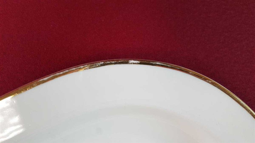 [45815047] Servierplatte Speiseplatte Fleischplatte Steakplatte mittelgroß Goldrand 34x21,7 cm Seltmann Weiden Vohenstrauß Elfenbein 3 mm Beige gebraucht - gut Bild 3