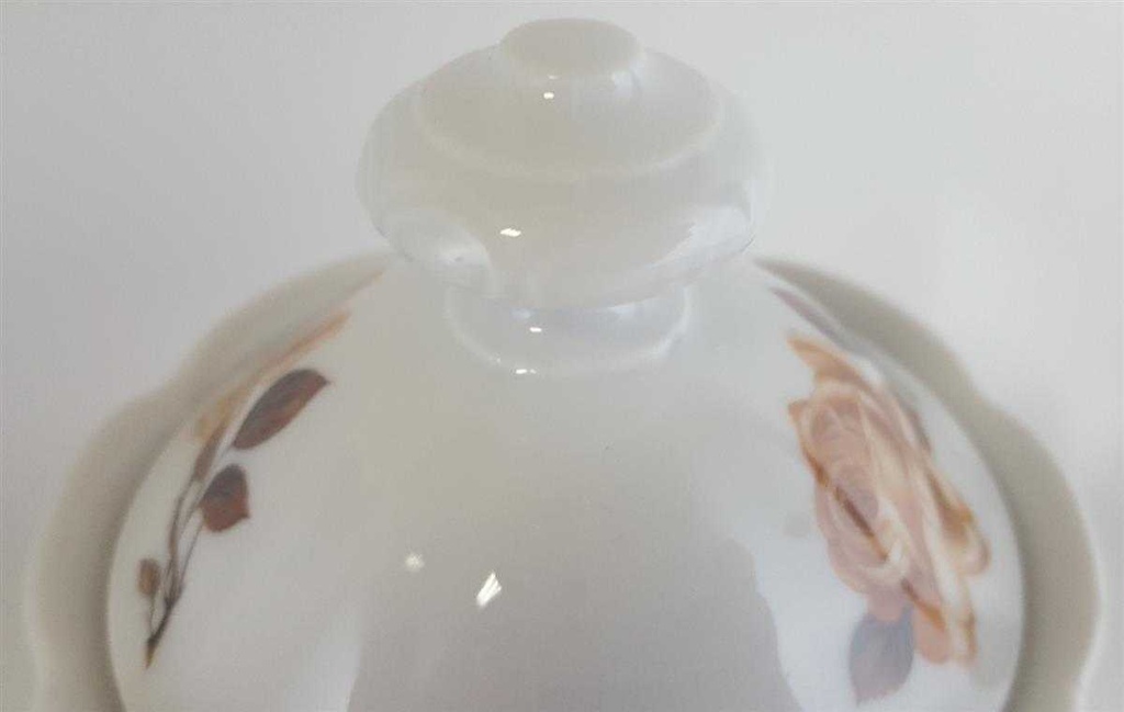 [4581505] Zuckerdose Mitterteich Form 110 Braune Rose gebraucht - sehr gut Bild 2